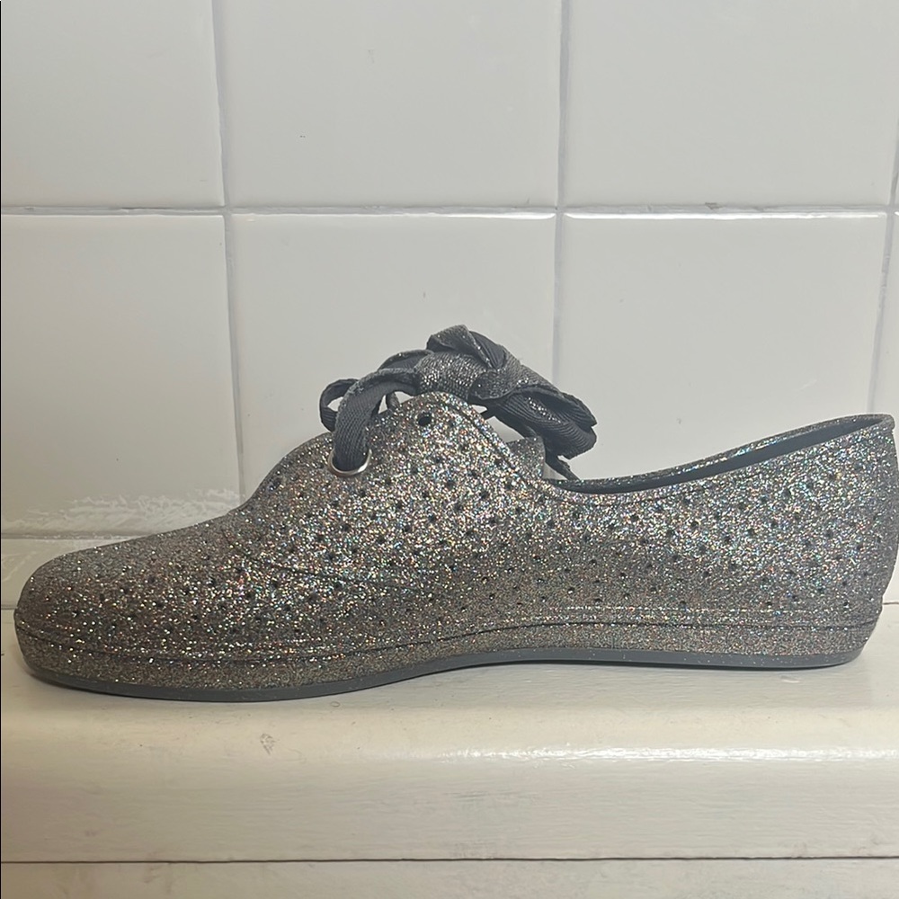 Mel by Melissa Glitter Metallic Sneakers - Silver. New. Size 10.